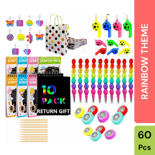 Utsub Rainbow Stationery Gifts | Set of 10 | 60 Pcs