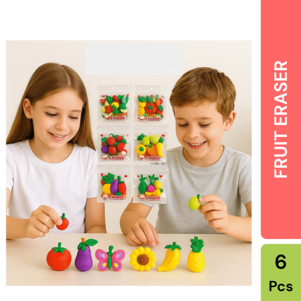 UTSUB Fruit & Veg Erasers for Kids | Set of 6