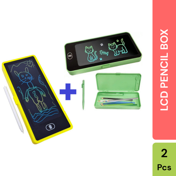 Utsub LCD Writing Pad Pencil Box for Kids 2 PCS