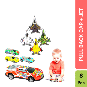 Utsub Pull Back Die-Cast Metal Toy Cars & Fighter Jets | Set of 8