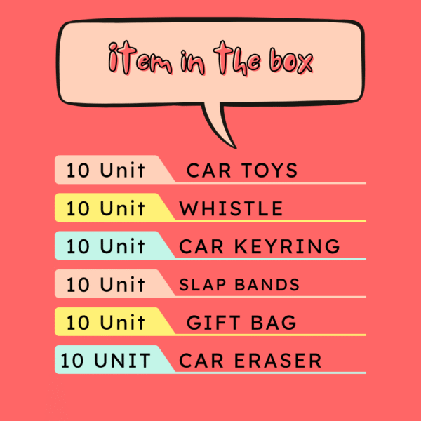 Utsub Sports Car Theme Return Gifts | Set of 10 | 60 Pcs - Image 2