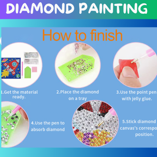 DIY Fun Combo – Diamond Painting & Magic Water Scratch Book – (Pack of 2) - Image 5