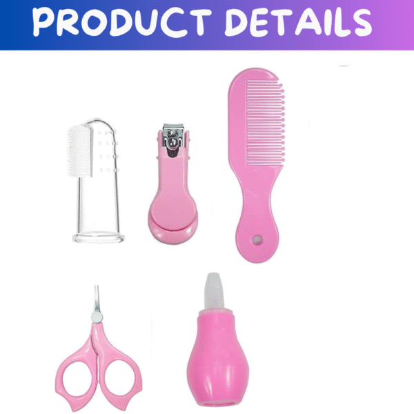 UTSUB Baby Grooming Kit for Newborns – 5-in-1 Portable Care Set | Soft Pink | - Image 4
