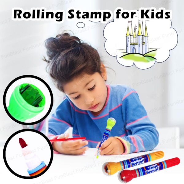 Creative Fun Set – Stamp, Ruler & Pen Combo | Pack of 6 for Kids - Image 4