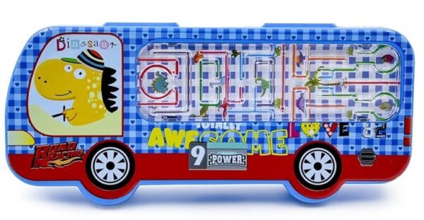 Maze Racer Bus Shape Plastic Pencil Box Pack Of 2 - Image 3