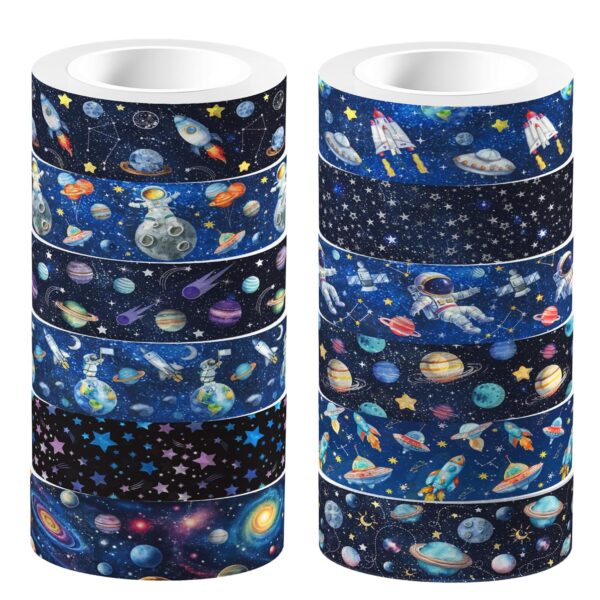 Galaxy Washi Tape Set Space Glow in The Dark 5 Pcs (1 Roll) - Image 4