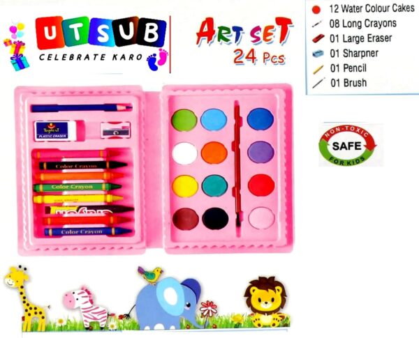 Utsub Art Set for Kids – 24 Pcs Drawing & Coloring Kit, Pack of 2 - Image 4