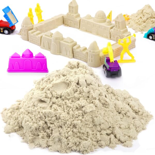 Magic Play Sand Set for Kids with Molds, Trucks, Tools & Tray – Non-Toxic Fun - Image 4