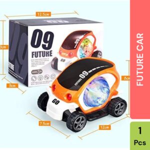 3D Light-Up Rotating Car Toy with Music – Battery Operated