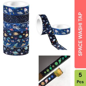 Galaxy Washi Tape Set Space Glow in The Dark 5 Pcs (1 Roll)
