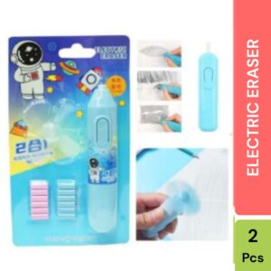 Electric Eraser Set for Kids with Fan & 12 Refills | Battery Eraser for Drawing|2 PCS