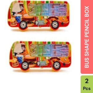 Maze Racer Bus Shape Plastic Pencil Box Pack Of 2