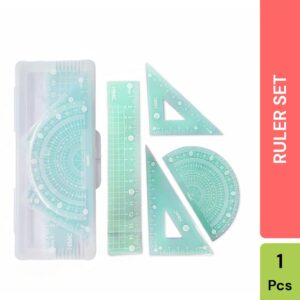 4 in 1 Protractor and Ruler Set School Geometry Set, Math Protractor,