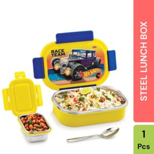 Hot Wheels Steel Insulated Lunch Box Set – Leak Proof Stylish
