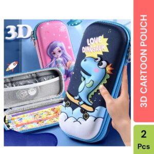 3D CARTOON SHAPE PENCIL POUCH 2 PCS