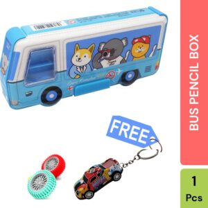 BUS SHAPE PENCIL BOX FOR KIDS