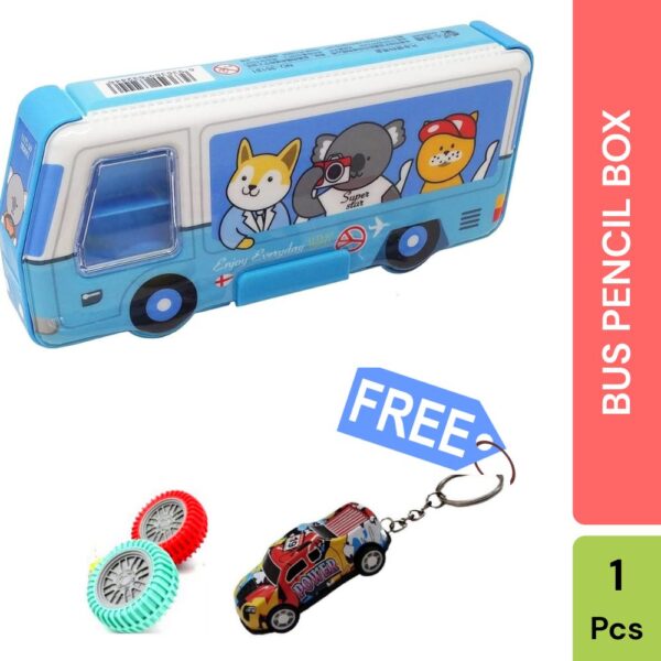 BUS SHAPE PENCIL BOX FOR KIDS