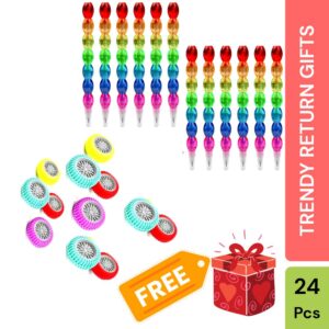 Moti Pencil & Eraser Combo – 24 Pcs Set (12 Pencils + 12 Erasers)  Return Gift for Kids