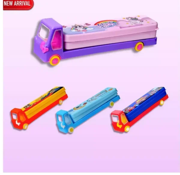 UTSUB Vehicle Pencil Box Gift Set – Truck Box, Tyre Erasers & Car Keyring - Image 2
