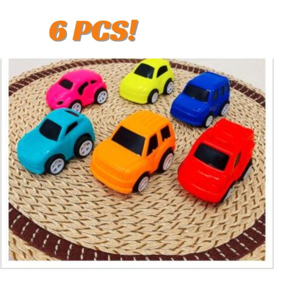 UTSUB Mini Pull Back Car Toys for Kids | Set of 6 | Birthday Return Gifts - Image 2