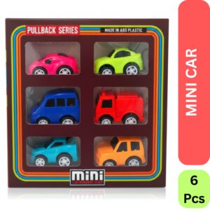 UTSUB Mini Pull Back Car Toys for Kids | Set of 6 | Birthday Return Gifts