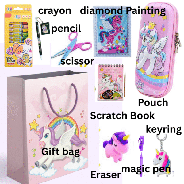 UTSUB Unicorn Stationery Set for Kids – 10 Pcs Cute Return Gift Combo - Image 2