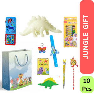 UTSUB Jungle Theme Stationery Set for Kids | 10 Pcs Birthday Return Gift Combo