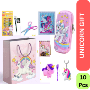 UTSUB Unicorn Stationery Set for Kids – 10 Pcs Cute Return Gift Combo