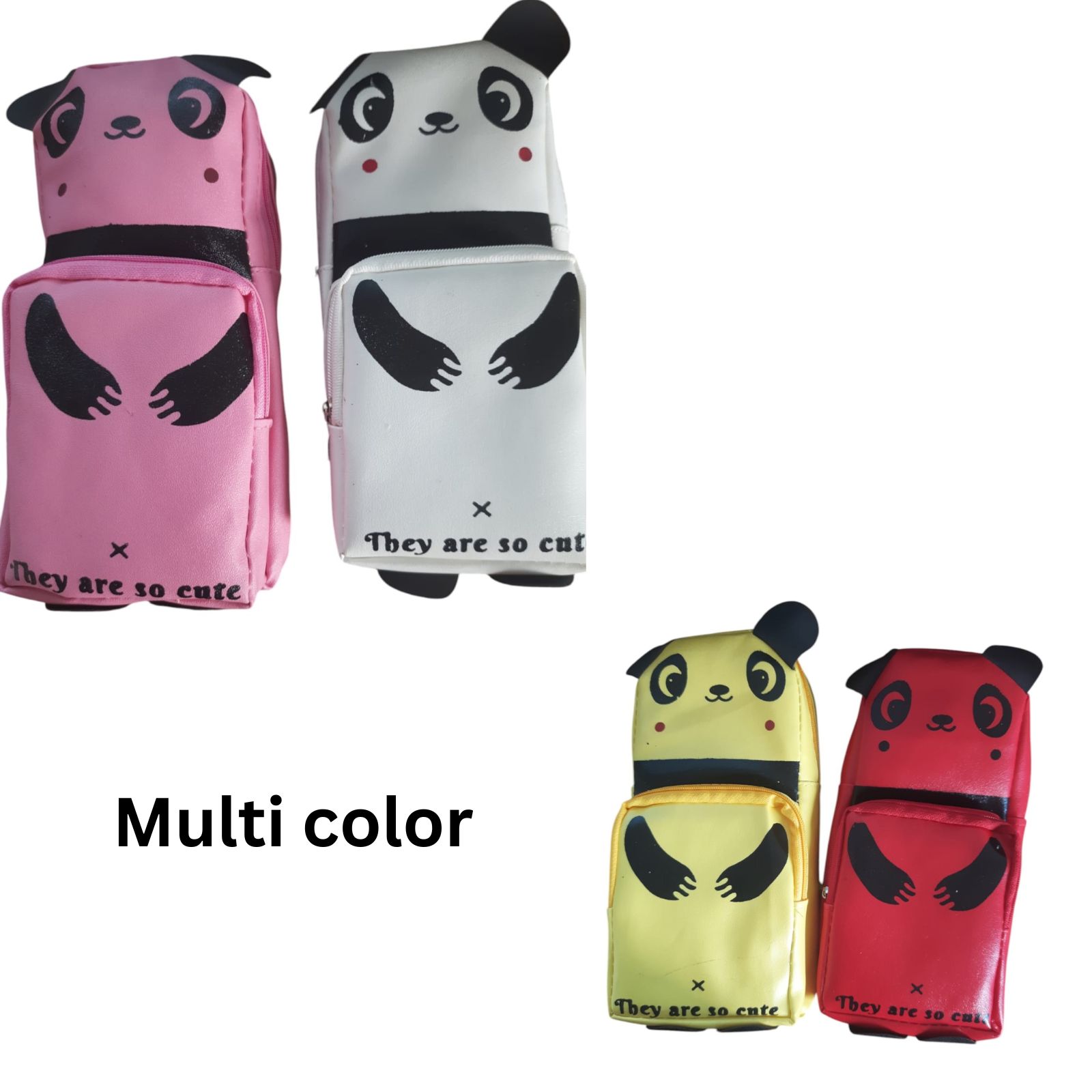 UTSUB Panda Pencil Pouch for Kids – Cute Plastic Leather Stationery Case Box - Image 2