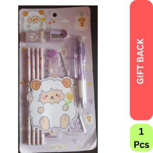 Stationery Gift Set for Kids | Pencil Eraser Sharpener Pen Combo for School Return Gifts
