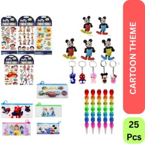 Cartoon Theme Birthday Return Gifts Combo | 25 Pcs Set for Kids