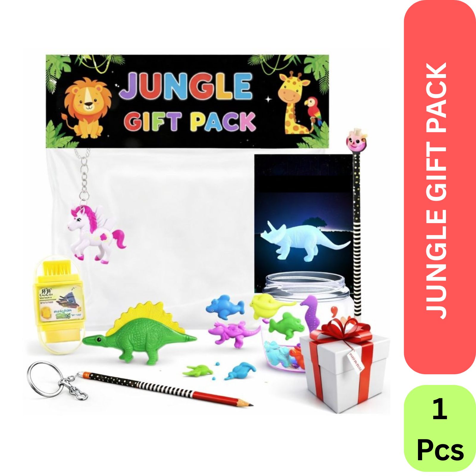 Click to see full view Jungle Gift Pack for Kids – 6 Pcs Birthday Return Gift