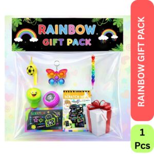 Product image Utsub Rainbow Theme Stationery Set for Kids | 6 in 1 Birthday Return Gift Combo